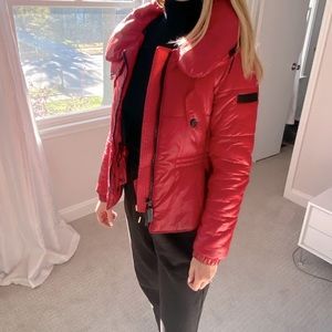 Burberry red puffer jacket